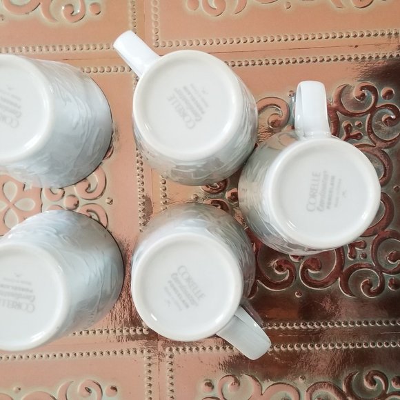 Corelle Embossed Bella Faenza 10 oz Porcelain mug set of 5 - Picture 2 of 6